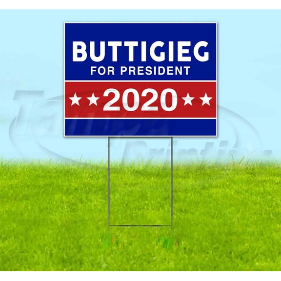 Buttigieg For President 2020 (18" x 24") Yard Sign, Includes Metal Step Stake