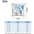 thumbnail image 3 of Nautical Coastal Blue Throw Pillow Covers 18x18 Set of 2 Beach Themed Ocean Coral Couch Decorative Pillow Cases Outdoor Sofa Cushion Cover for Bedroom Living Room, 3 of 6
