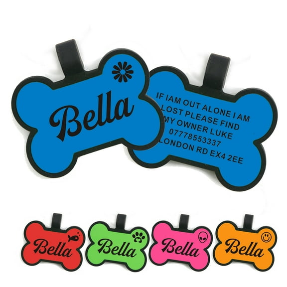 Personalized Silicone Dog Tags and Cat Tags, Custom Text Double Sided Engraved, Silent Pet ID Tag, Multi Colors