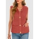 thumbnail image 4 of Chaleco tipo suéter PRETTYGARDEN para mujer, verano, sin mangas, rojo, XL, 4 of 9