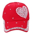 thumbnail image 2 of Gorra de béisbol de moda para mujer, gorra con forma de corazón de melocotón y perla para padres e hijos, gorra informal para el sol para niños, protector solar, 2 of 6