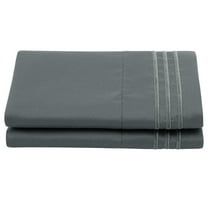 Unique Bargains Polyester Microfiber Soft With Zipper Pillowcases 2 Pcs Dark Gray King