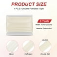 thumbnail image 2 of Uxcell Double Fold Bias Tape 1 inch x 6 Yards Satin Pre-fold Tape Beige White, 2 of 5