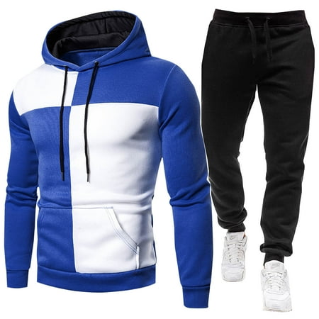 guisaled Men Sweatsuit Set Casual Cozy Tracksuit 2 Piece Casual Men s Athletic Sports Long Sleeve Pullover Jogging Hoodie Suit Set