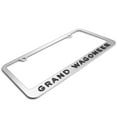 thumbnail image 3 of iPick Image for Jeep Grand Wagoneer in 3D Black on Mirror Chrome Metal License Plate Frame, Official Licensed, 3 of 7