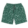 thumbnail image 3 of Uemuo Green Christmas Pattern Men's Swim Trunks Hawaiian Beach Bathing Suit Swimsuits Beach Quick-Dry Shorts with Pockets-Medium, 3 of 9
