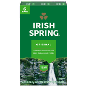 Irish Spring Original Deodorant Soap Bar, 3.7 oz, 6 pack