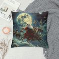 thumbnail image 2 of Orinice Santa Reindeer Full Moon Graphic Decorative Pillow Cover for Home Couch Living Room Bed Sofa - Winter Theme Printed on Both Sides - 1PC 12x12in, 2 of 5