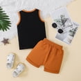 thumbnail image 4 of Toddler Baby Boy Summer Outfit Sleeveless T Shirt Top Casual Shorts Set Clothes 6 12 18 24 Month 2T,Orange, 4 of 7