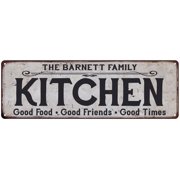 THE BARNETT FAMILY KITCHEN Chic Metal Sign 6x18 106180039301