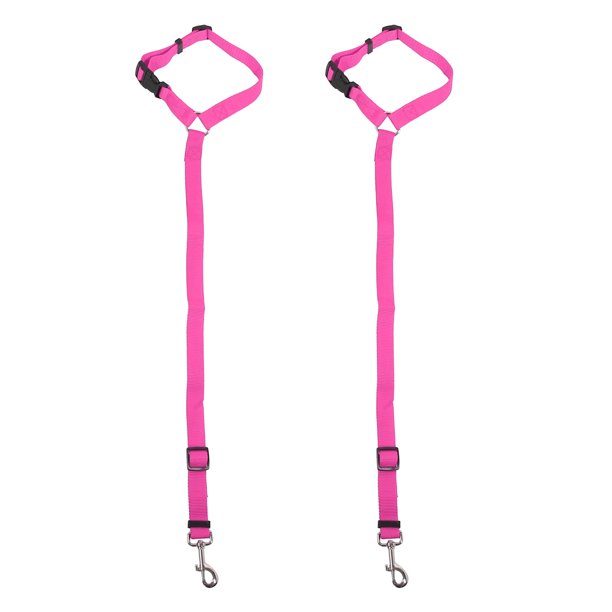 2uds Rosa Nylon Ajustable Gato Perro Mascota Asiento Correa Cuerda para Coche Automático