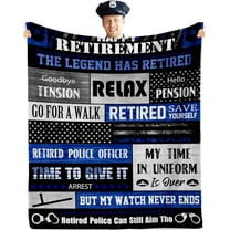 Police Retirement Gifts, Retirement Gifts for Men Blanket 60"x50", Retired Police Officer Gifts, Police Officer Retirement Gifts, Best Retirement Gifts for Correctional Officer/Cops/Sheriff