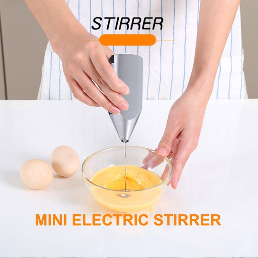 1pc Electric Milk Frother Kitchen Drink Foamer Whisk Mixer Stirrer Coffee  Cappuccino Creamer Whisk Frothy Blend Whisker Egg Beater, Without Battery