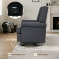 thumbnail image 4 of Swivel Glider Rocking Recliner, Nursery Glider Chair, Soothing Rocking Motion, Nursery Breastfeeding Maternity Chair for Living Room, Office, Bedroom, 4 of 7