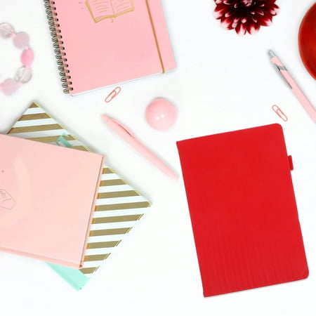 BESTYASH schedule planner Notebook Red Paper 1Pack for Work Office Travel