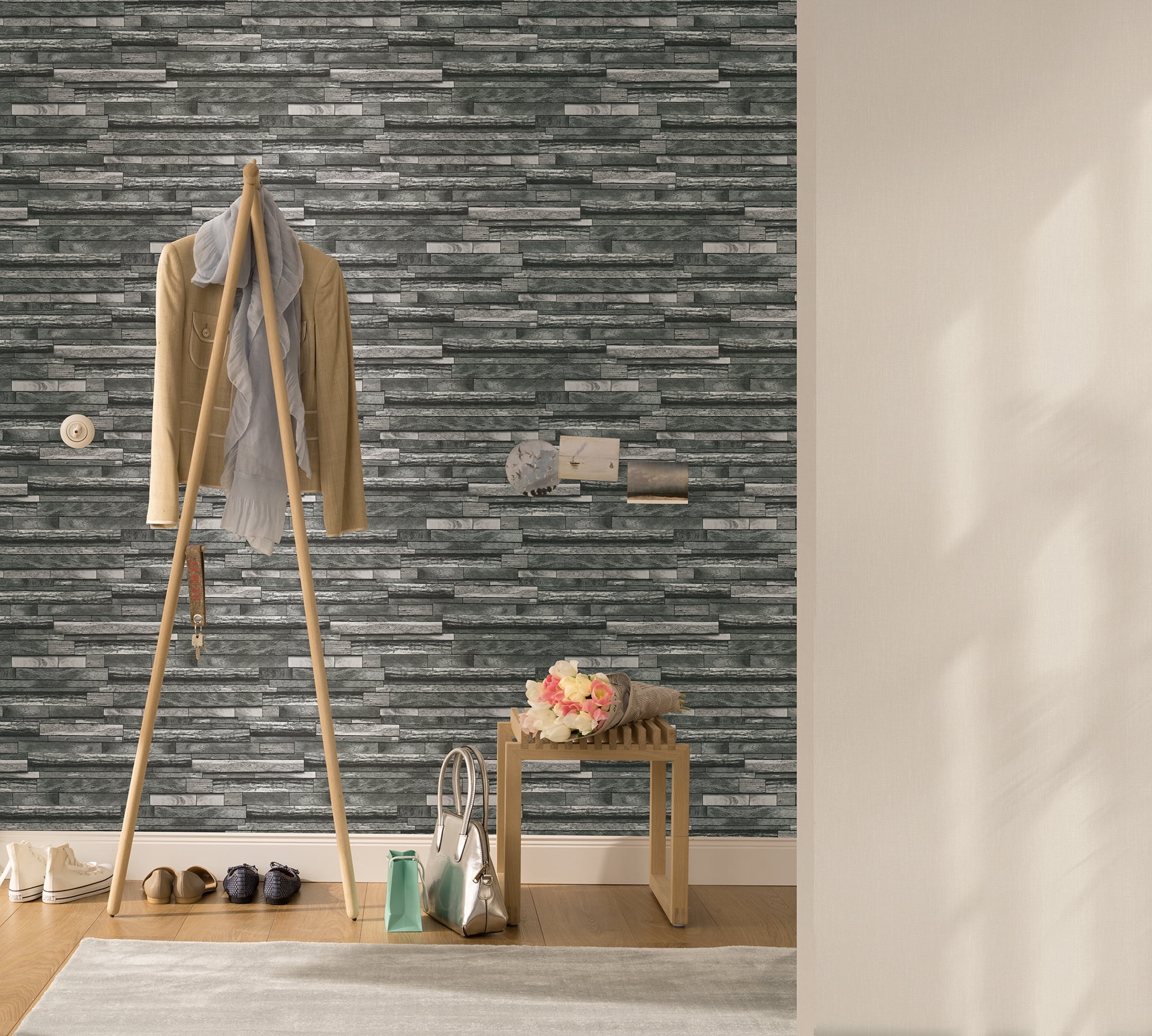 Marburg Federico Grey Slate Wallpaper, 20.9-in by 33-ft, 57.48 sq. ft.