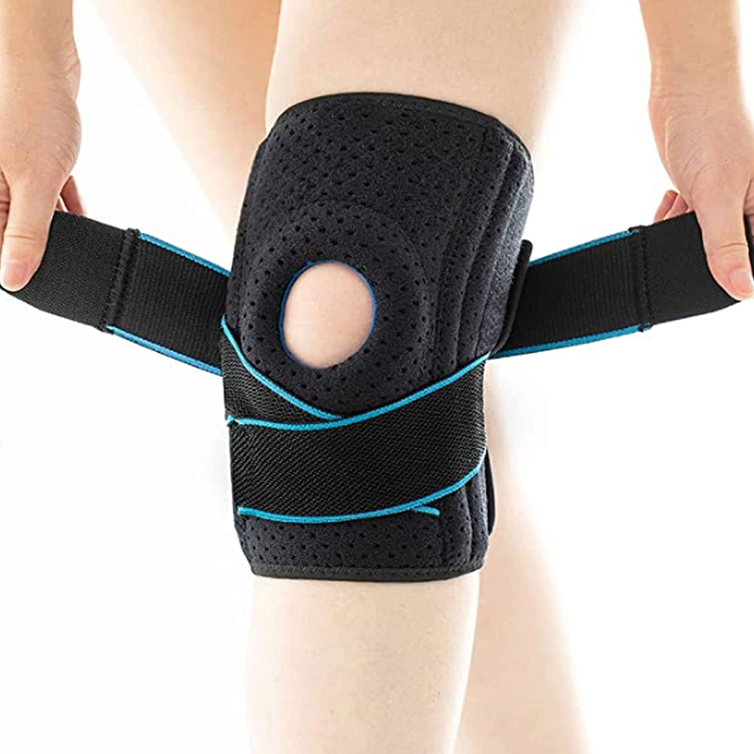 ACL Meniscus Tears Sprains Ligament Injuries Adjustable Open Patella Stabilizer for Sports Trauma A Pair,S Arthritis Knee Brace Support Women Men 