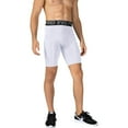 thumbnail image 2 of Active Men's Compression Fit Performance Shorts with Wide Waistband and Moisture-Wicking Stretch Fabric - Large, White, 2 of 6