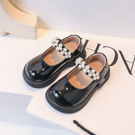 

Girls leather shoes Spring 2023 new children s shoes Super beautiful pearl children s single shoes Baby princess shoes