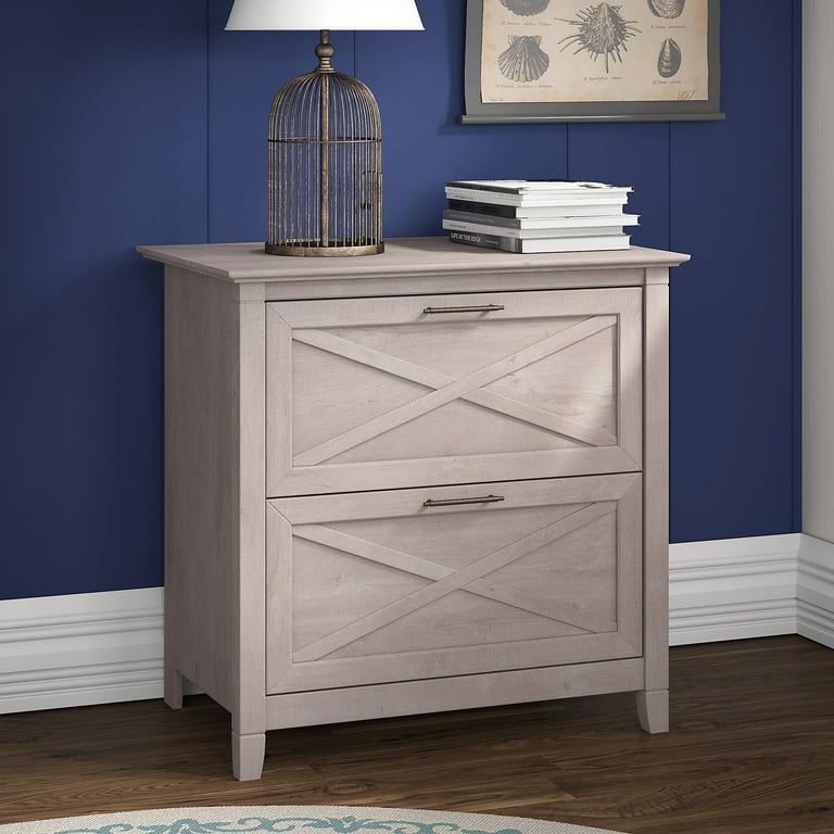 Bush Furniture Key West Lateral File Cabinet 2 Drawer Washed Gray