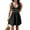 Black, variant on Women's V Neck Sleeveless Mini Dress Ruched Bodice Not Lined 95% Polyester 5% Spandex Dress For Day Or Evening