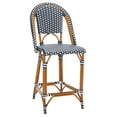 thumbnail image 3 of SAFAVIEH California Outdoor Patio Counter Stool, Navy/White, 3 of 11