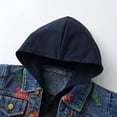 thumbnail image 5 of ZHaobin 2024 Boys' Denim Jacket Spring And Autumn New European And American Trendy Children's Hooded Jacket, Casual Top (gray,120cm), 5 of 6