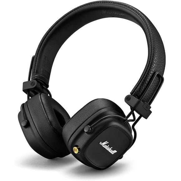 Marshall Major IV sur l'Oreille Bluetooth Casque, 80+ Heures de Jeu Sans Fil avec Recharge Sans Fil - Noir