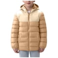 thumbnail image 3 of Jackets for Boys 10-14 Kids 5-12 Years Girls Winter Coat Heavyweight Puffer Coat with Cinched Waist Hooded Winter Jackets for Girls, 3 of 5
