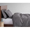 thumbnail image 4 of Brooklyn Loom Classic Cotton 200 Thread Count Solid 100% Cotton Percale 3-Piece King Duvet Set in Grey, Cotton , Adult, All Season, OEKO-TEX Certified, 4 of 10