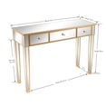 thumbnail image 5 of Hassch Modern Mirror Computer Desk with Drawers, Home Office Workstation PC Laptop Table, Champagne Gold, 5 of 10