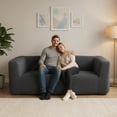thumbnail image 4 of Gymax Canapé Double Gonflable Portable Sofa Gonflable avec Housse Amovible Gris, 4 of 10