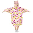 thumbnail image 2 of FORMRS Wearable Blanket Hoodie with Sleeves for Kids Cozy Flannel Sweatshirt, Beige Stars, 2 of 7