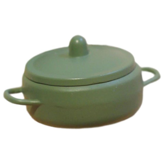 Mini olla para sopa, muebles para casa de muñecas, adorno para casa de muñecas, juguete de cocina, escala 1/6 y 1/12 Verde