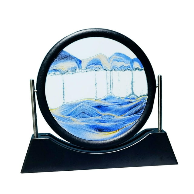 jifeng 3D Picture Photo Hourglass Scenery Painting Plastic Frame Toys Round A