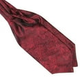 thumbnail image 2 of Eosunjian Men's Classic Colorful Silky Satin Wedding Banquet Necktie Cravat Ascot Tie Dark Red, 2 of 13
