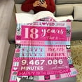 thumbnail image 3 of 12 Year Old Girl Birthday Gifts, Pink Love Rose Elements Happy Birthday Blanket, Sweet 12 Gifts for Girls Daughters Sisters Friends, 50"x60", 3 of 5