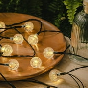 Mainstays 30ct Solar Garden Decorative Globe Bubble Warm White String Lights