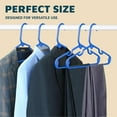 thumbnail image 3 of Plastic Kids Clothes Hangers – Children Clothes Hanger with Shoulder Notch, 11.6 Inch Space-Saving Closet Organizer for Baby, Toddler, and Kids Clothing, Hold Up to 5 lbs, Pack of 20, Blue, 3 of 7