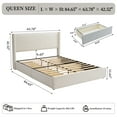 thumbnail image 4 of Queen Bed Frame and Upholstered Headboard, Platform Bed with Storage Drawers , Sturdy, Noiseless, No Box Spring Needed, Easy Assembly, Cream, 4 of 12