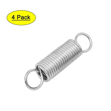 

48mmx20mmx2.5mm Stainless Steel Dual Hook Tension Spring Silver Tone 4pcs
