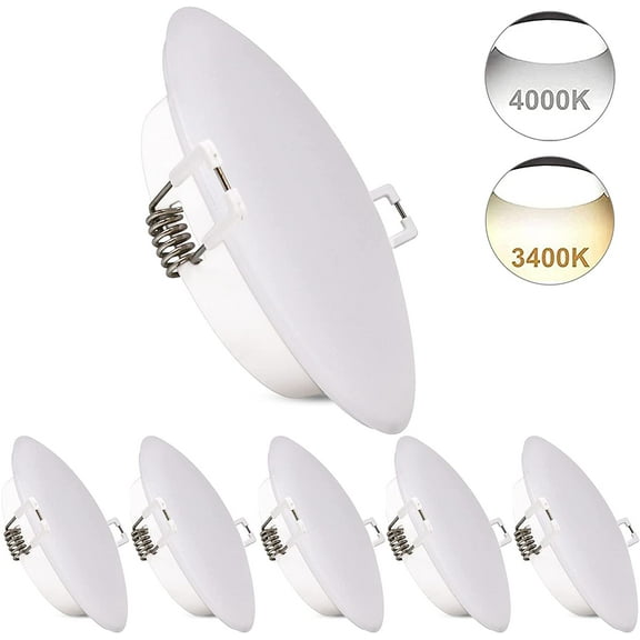 Homdec 12V LED Puck Light, 6Packs 4.5inch Recessed Mount Ceiling Dome Light, 3400K Warm White Soft Light Under Cabinet Light, 12V Interior Light for RV, Camper, Caravan, Boat, Motorhome