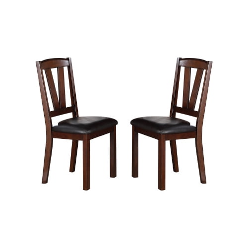 Dining Chairs, Bar Stools Set of 2, Black PU Upholstered Counter Height