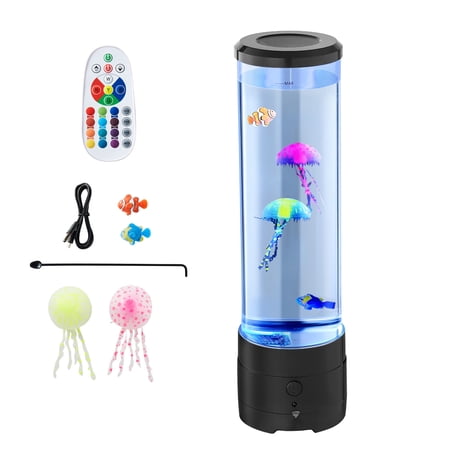 KFFKFF Sensory Bubble Tube Lamp with 16 Color Light Effects, Water Fish Lamp Featuring Bluetooth Speaker & White Noise, Decorative Night Light for Bedroom and Living Room