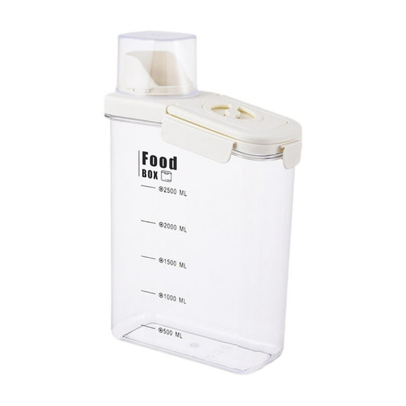 Contenedor de almacenamiento de arroz Carril de grano transparente 2800ml Dispensador de alimentos hermético Multipropósito para hornear Cereal de