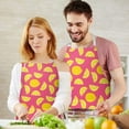 thumbnail image 3 of Yellow Lemon Fruit Slices Pink Pattern Apron-Garden Aprons for Women with Pockets-Cotton Linen Waterproof Kitchen Cooking Gardening Aprons Adjustable for Kitchen,Cooking,BBQ and Salon 33x27 Inch, 3 of 7
