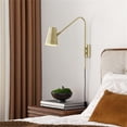 thumbnail image 3 of Modway Faye Metal & Fabric Wall Sconce with Swivel Arm in Satin Brass, 3 of 10