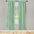 thumbnail image 5 of Ambesonne Geometric Window Curtains, Retro Circle and Dots, Each 28" W x 84" L, Yellow Green Blue Black, 5 of 5