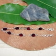 thumbnail image 5 of Solid 925 Sterling Silver Bracelet For Men Women, Genuine Oval Red Garnet Multiple Gemstone Unique Handcrafted Bracelet For Her Him, 5 of 5