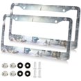 thumbnail image 2 of GZHJMY Christmas Snowman License Plate Frames Set of 2, Universal Aluminum License Plate Holders 2 Holes Car Tag Frames Automotive Exterior Accessories with Screw Caps Decorative, 2 of 7